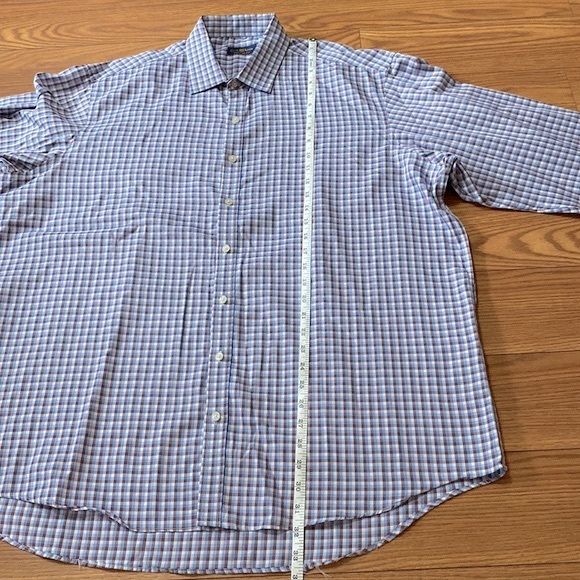 🌞Club Room Regular fit 💯cotton plaid dress men’s dress shirt l/s 17.5(36/37) - Picture 9 of 11